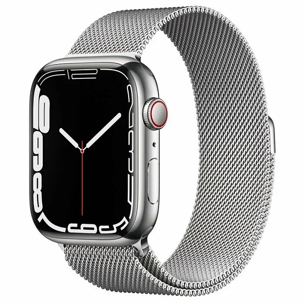 Умные часы Apple Watch Series 7 45mm Silver Stainless Steel Case with Silver Milanese Loop (серебристый)