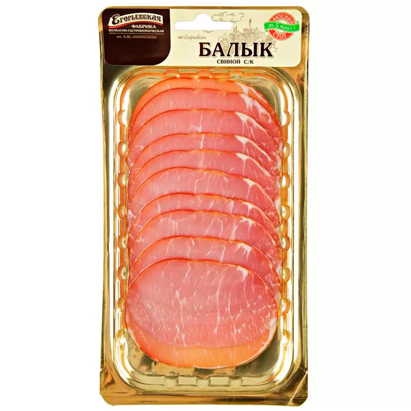 Мясная нарезка Балык по-Егорьевски свиной сырокопчёный 115 гр