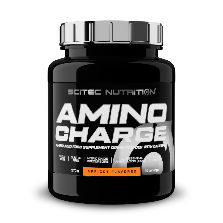 Аминокислоты EAA  и кофеин Scitec Nutrition Amino Charge, предтренировочный препарат, порошок, 570 г, абрикос