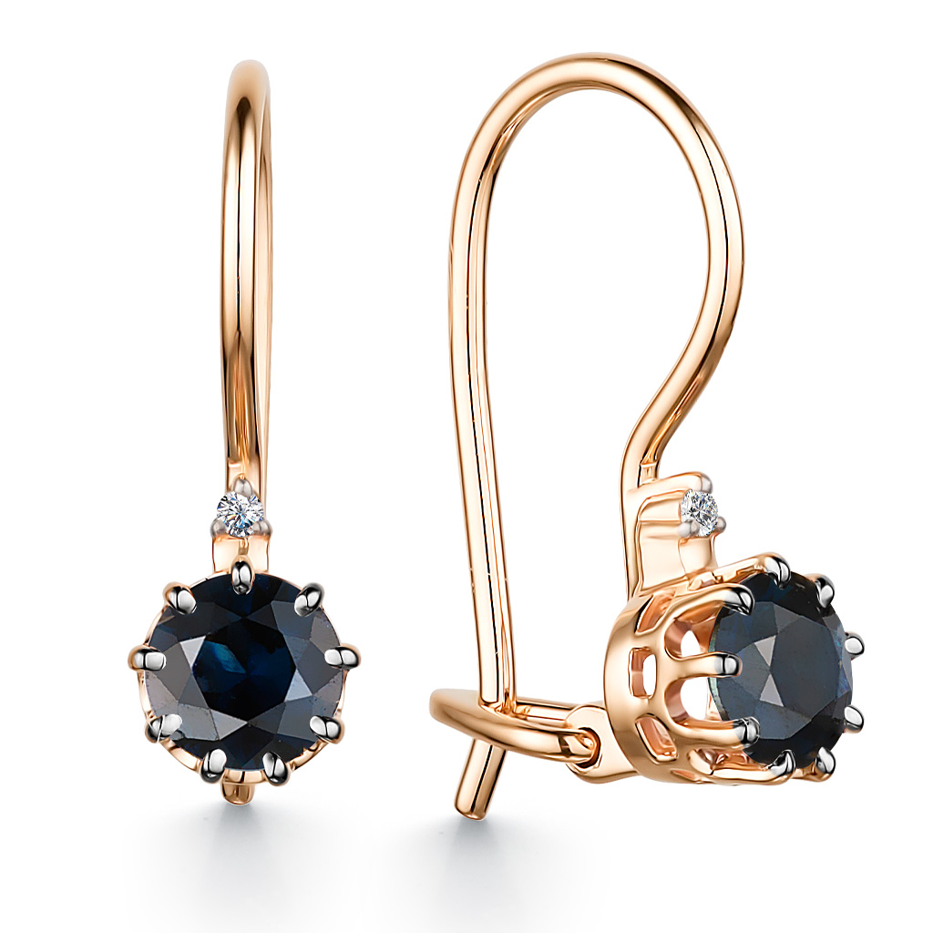 Серьги с французским замком из золота 24161-102