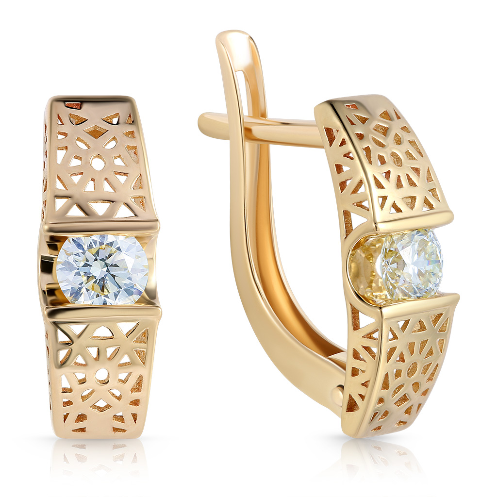 Серьги с английским замком из золота 2202889