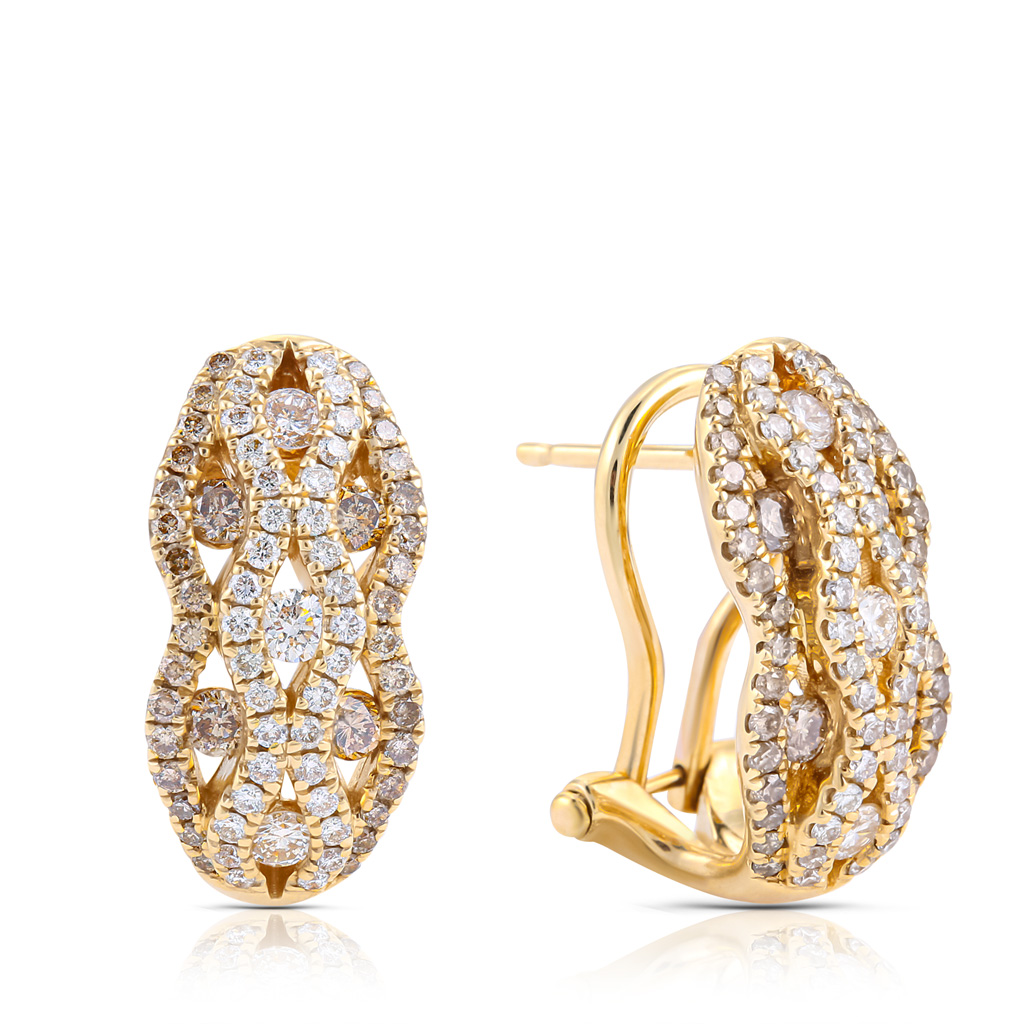 Серьги с французским замком из золота мзE 2516HT
