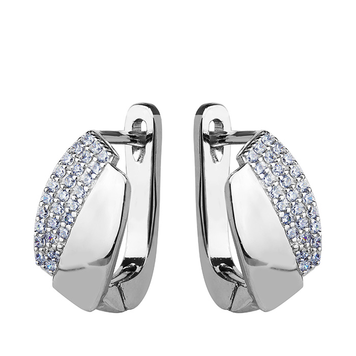Серьги с английским замком из серебра SET16003E