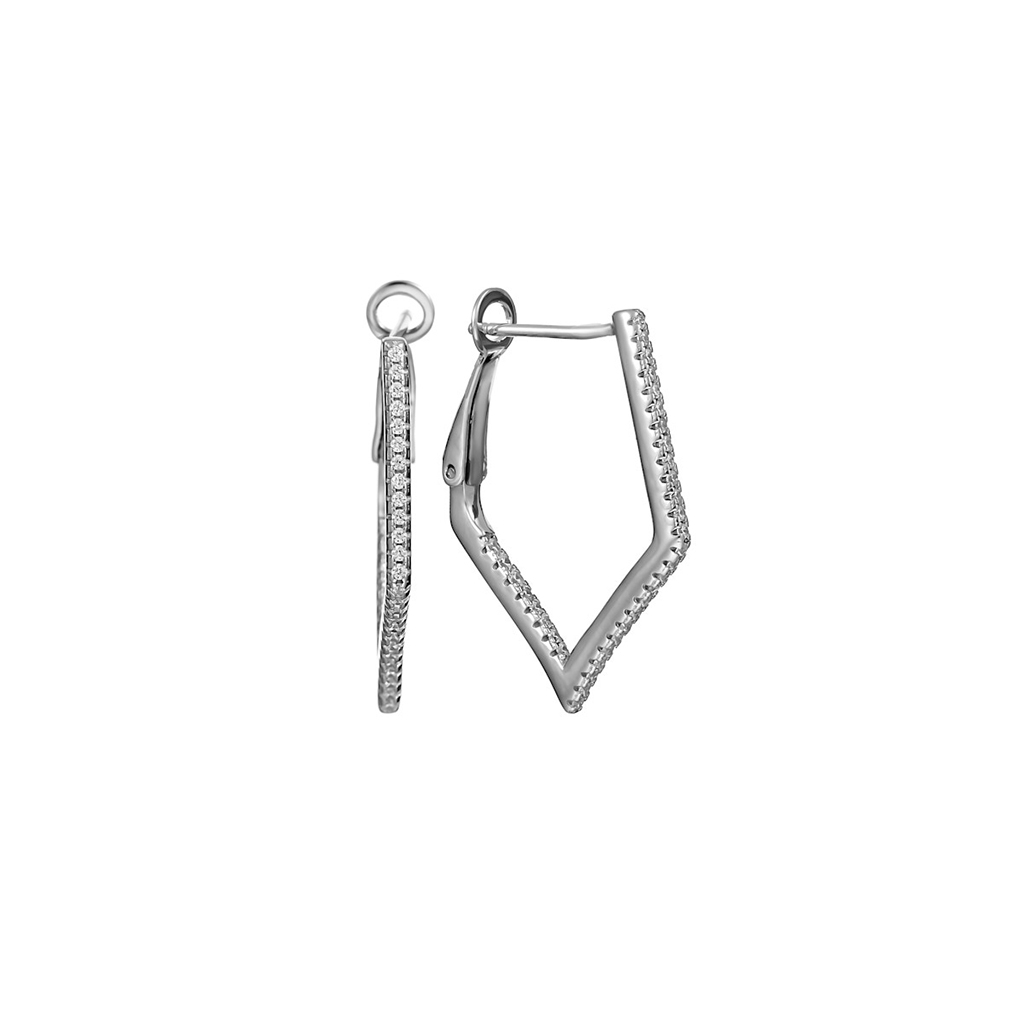 Серьги Конго из серебра Конго из серебра CZ-E02269-X-W-X-X-W