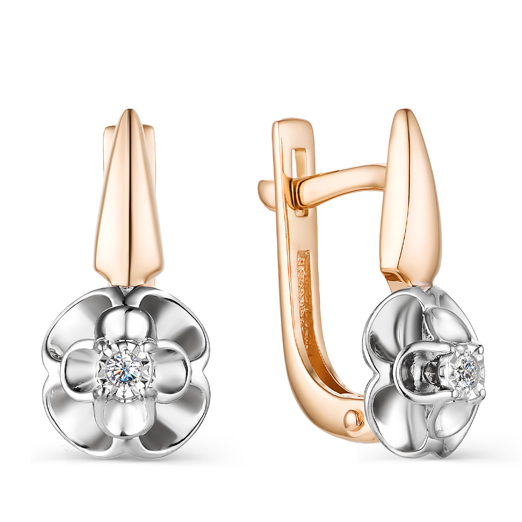 Серьги с английским замком из золота 23284-100