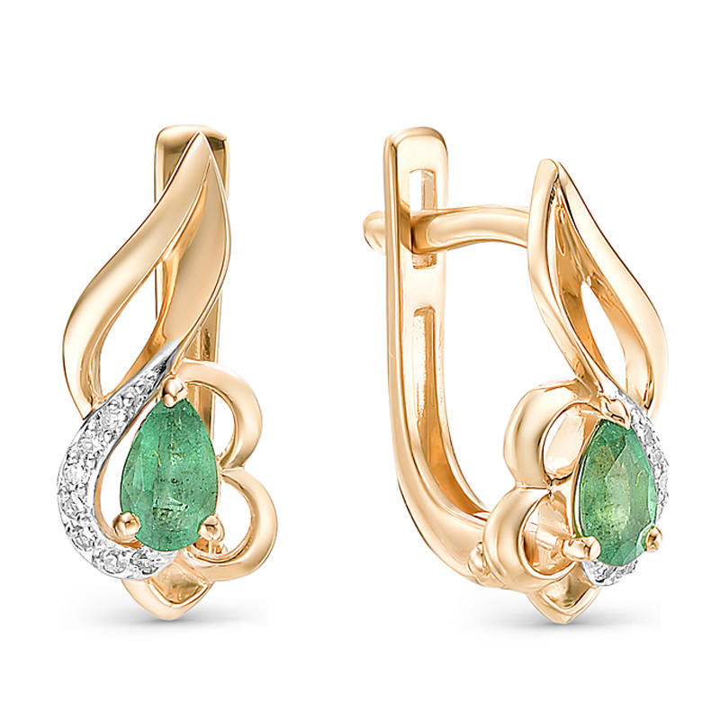 Серьги с английским замком из золота 22581-101