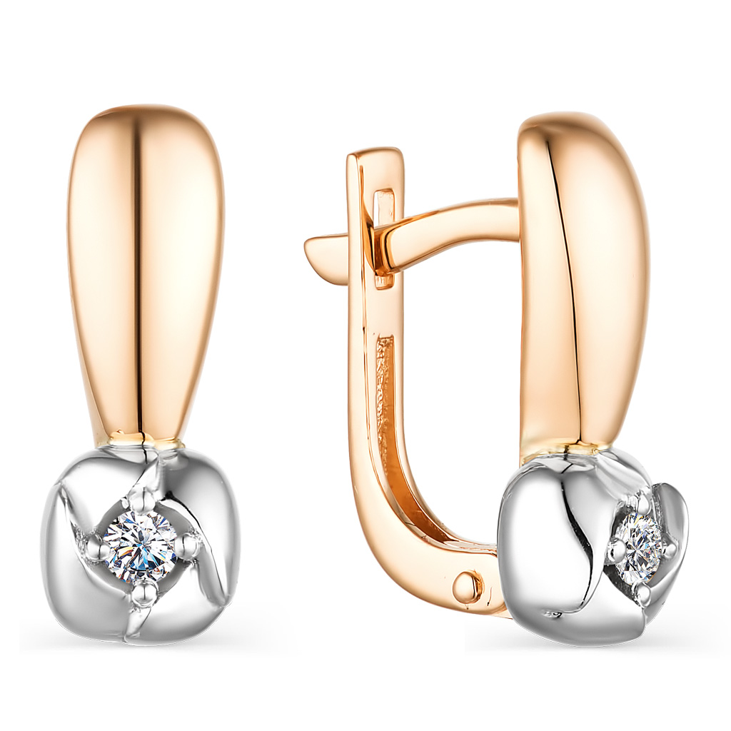 Серьги с английским замком из золота 23633-100