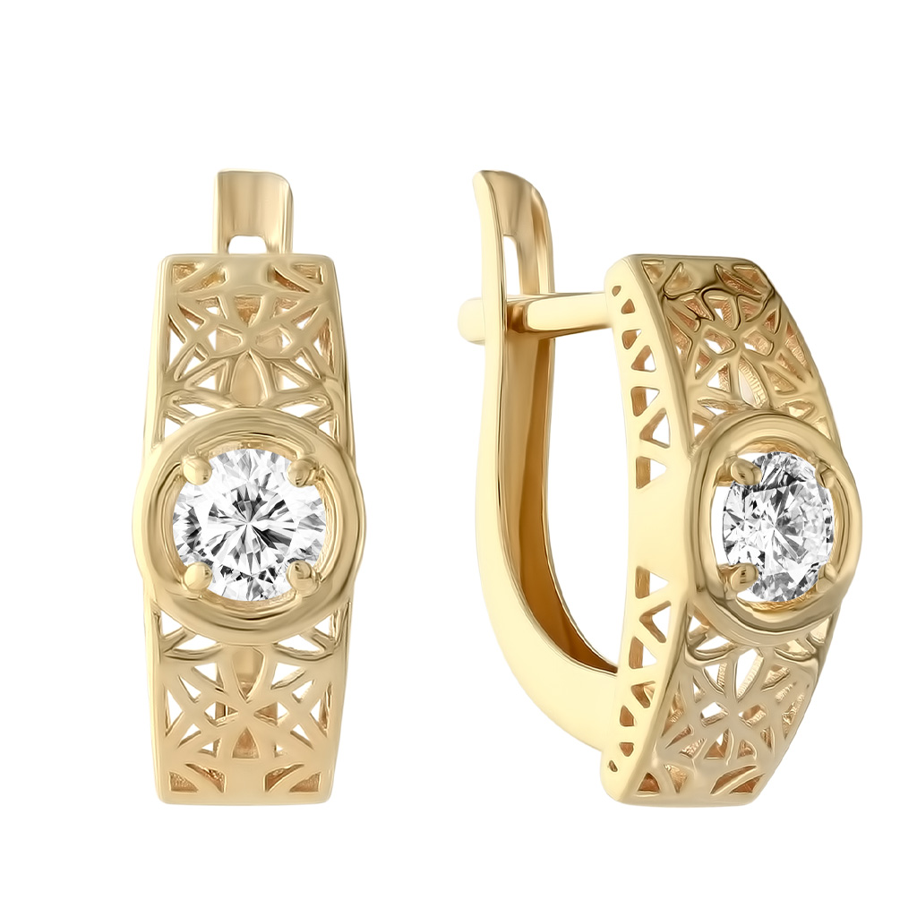 Серьги с английским замком из золота 2202893