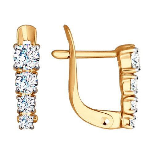 Серьги детские с английским замком из золота 027455