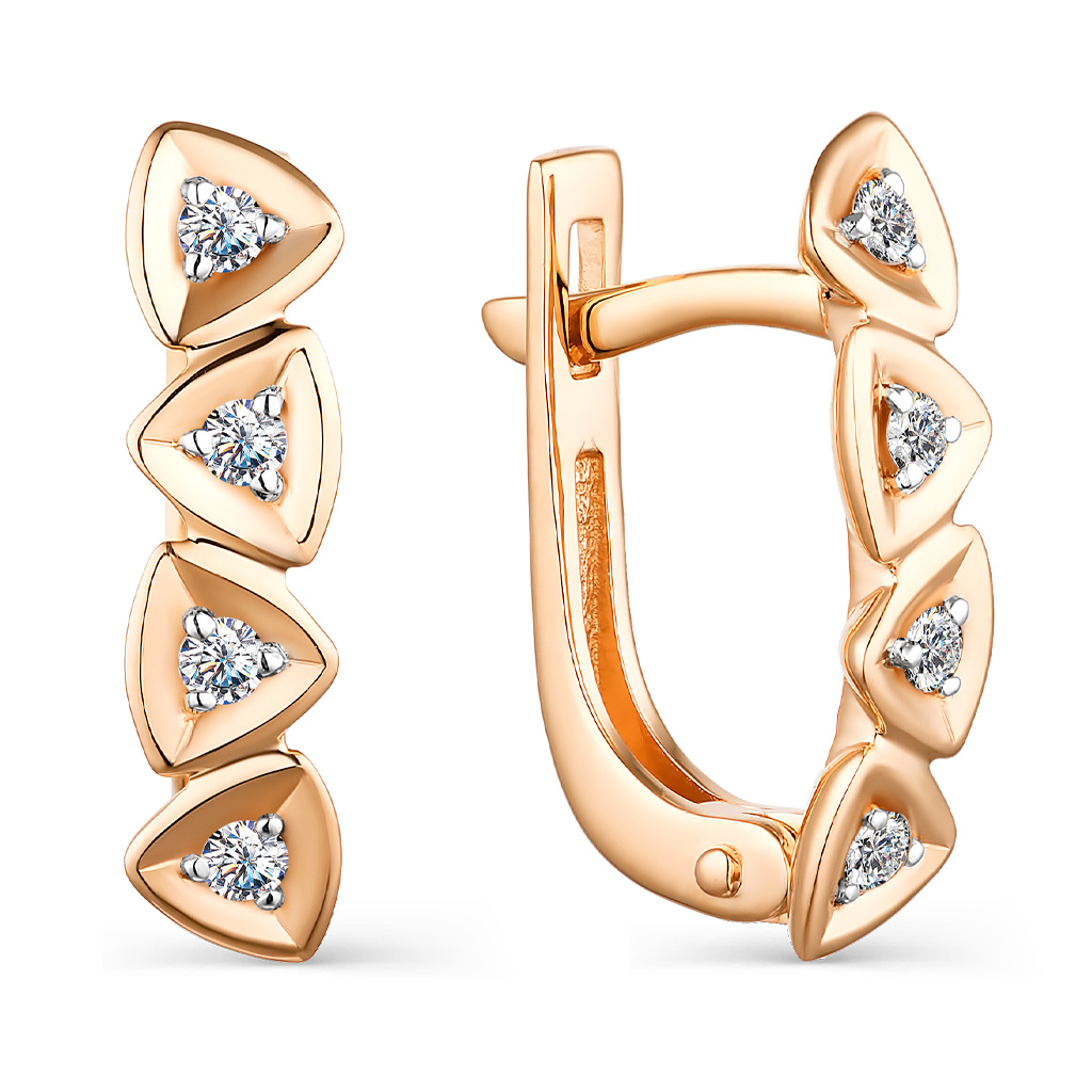 Серьги с английским замком из золота 23722-100
