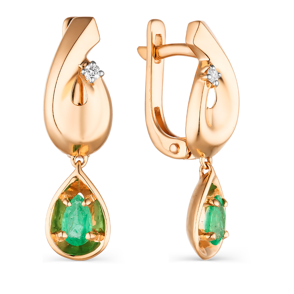 Серьги с английским замком из золота 23510-101