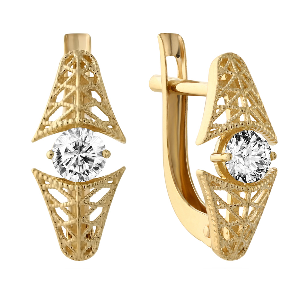Серьги с английским замком из золота 2202923