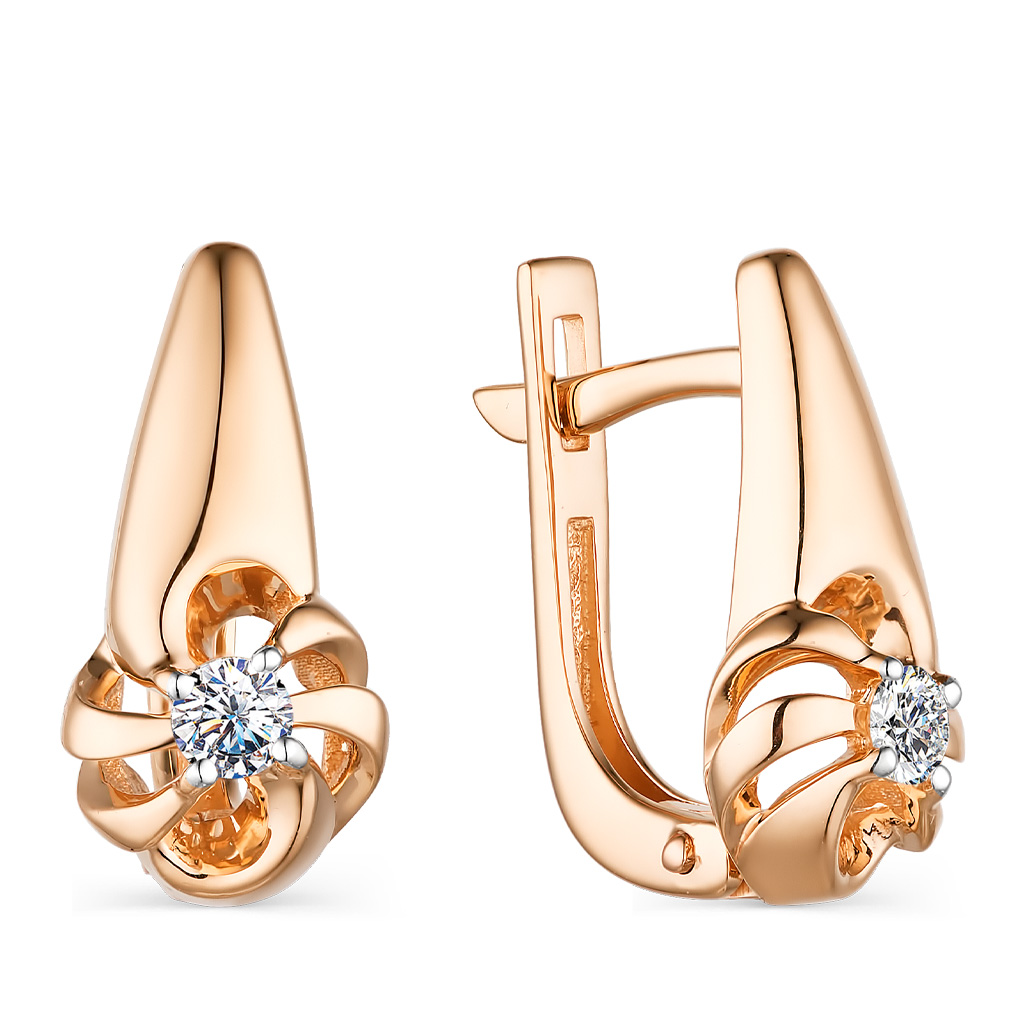 Серьги с английским замком из золота 23511-100