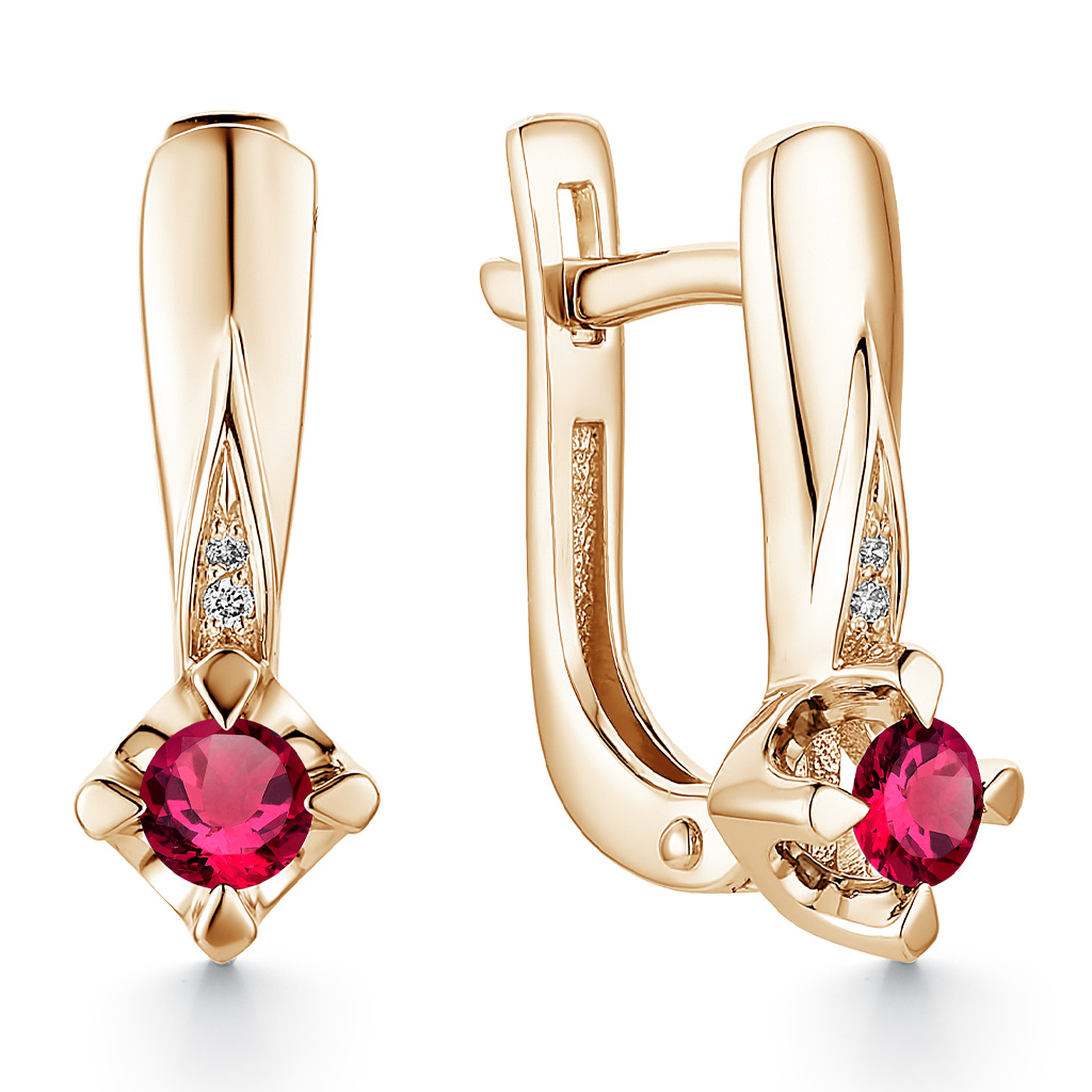 Серьги с английским замком из золота 23326-103