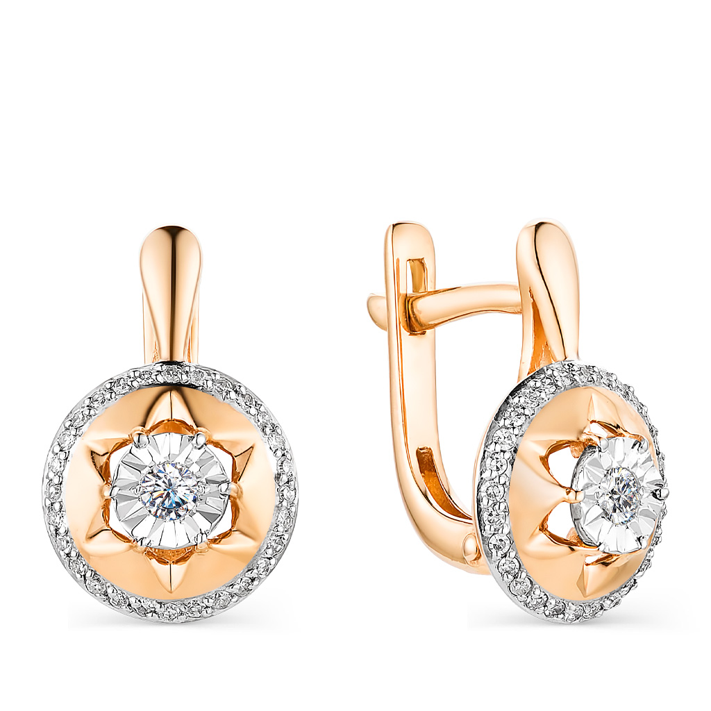 Серьги с английским замком из золота 23159-100
