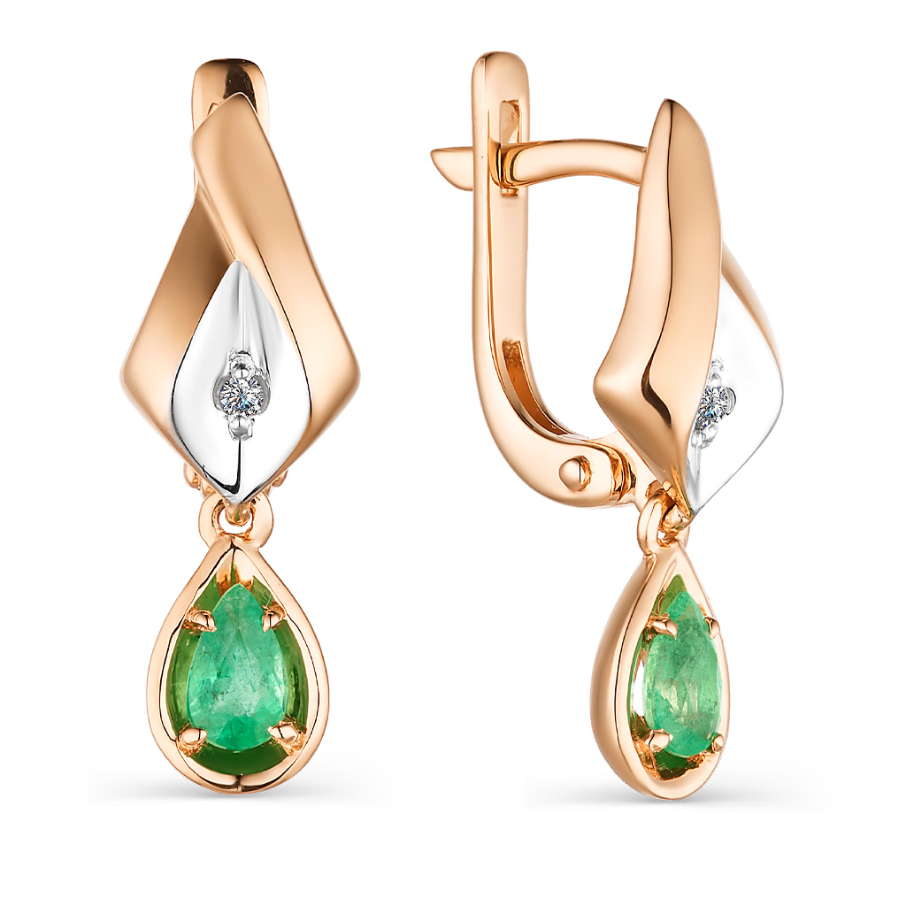 Серьги с английским замком из золота 23509-101