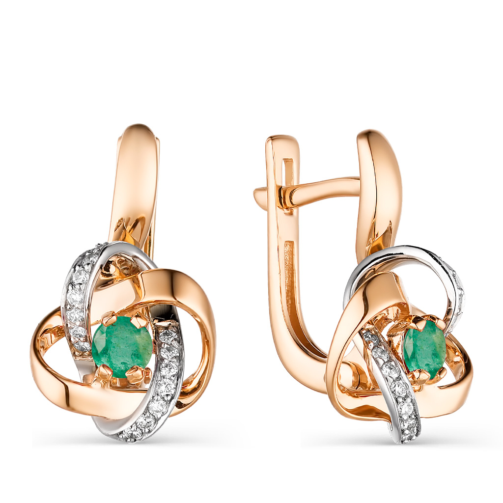 Серьги с английским замком из золота 23458-101