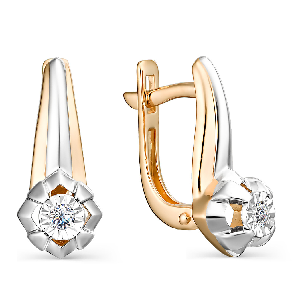 Серьги с английским замком из золота 23005-100