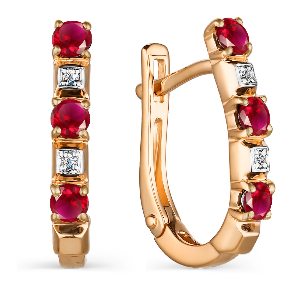 Серьги с английским замком из золота 23818-103