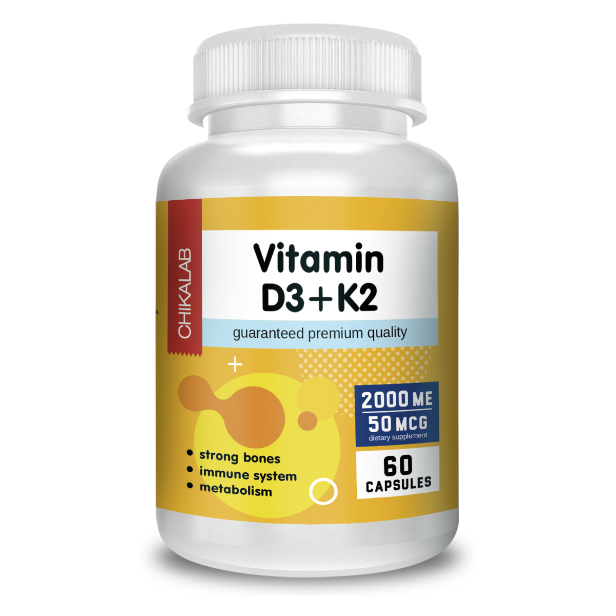 Витамины и минералы - D3+K2 2000 МЕ, 60 кап.