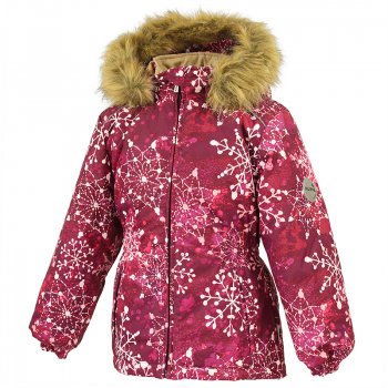   Диномама Куртка Marii (бордовый со снежинками)