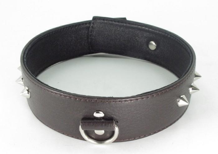 Ошейники, Поводки  IntimShop Ошейник с шипами BDSM Арсенал XL, коричневый