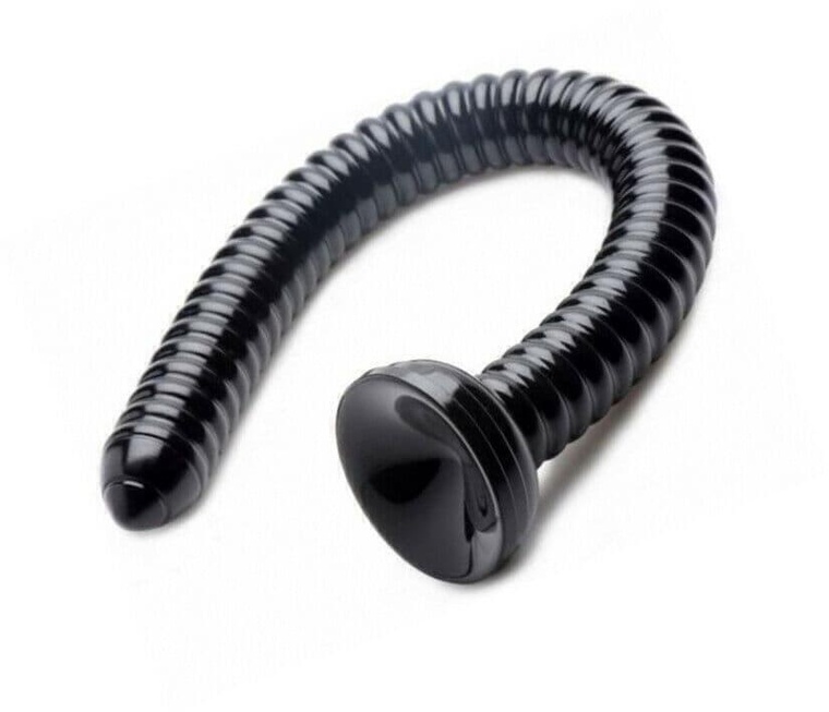 Гиганты Огромный фаллоимитатор XR Brands Hosed Ribbed Snake, черный
