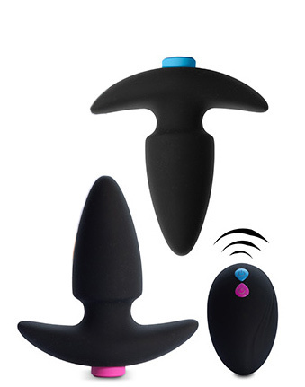 Пробки  IntimShop Набор анальных вибропробок FeelzToys FunkyButts с пультом ДУ, черный