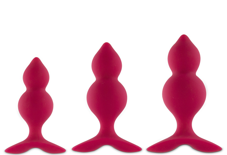 Пробки Набор анальных пробок FeelzToys Bibi Twin Butt Plug, розовый