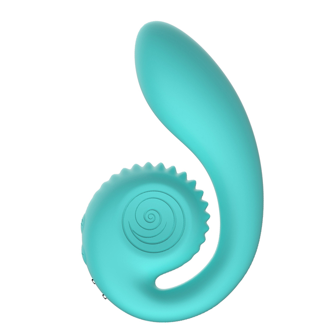 Клитор + Точка-G Вагинально-клиторальный вибратор SVibe Gizi, бирюзовый