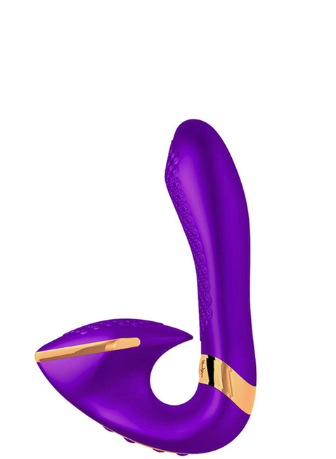 Клитор + Точка-G  IntimShop Вибратор для точки G Shunga Soyo с широким клиторальным стимулятором, фиолетовый