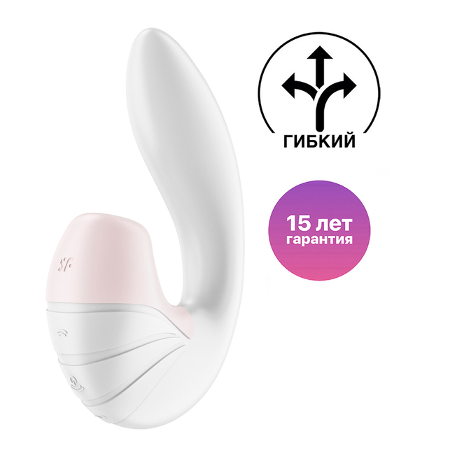 Клитор + Точка-G Вибратор с вакуумно-волновым стимулятором клитора Satisfyer Supernova, белый