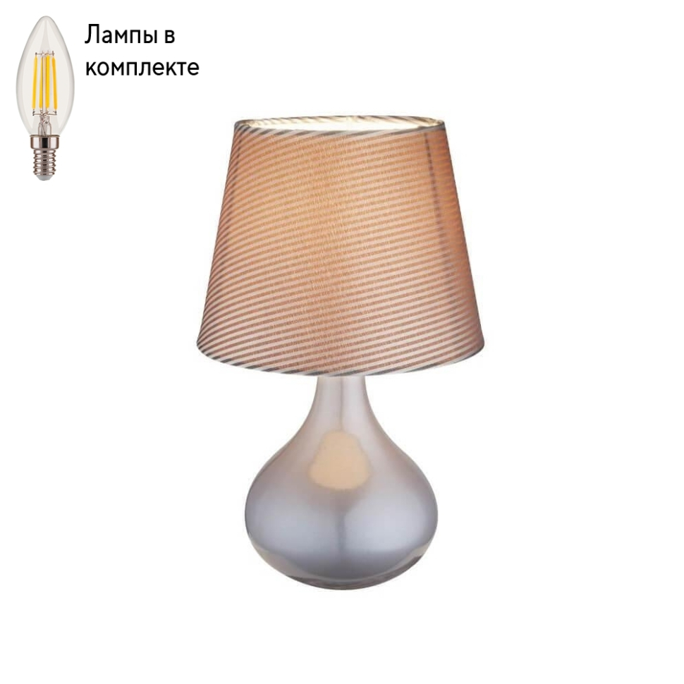 С абажуром  Люстроф Настольная лампа в комплекте с лампочкой  Globo 21651+Lamps
