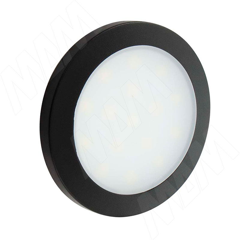  FLAT Светодиодный светильник точечный круглый, черный, 12V, нейтральный белый 4000К, 1.5W (FL12-RNO-BL-NW2)