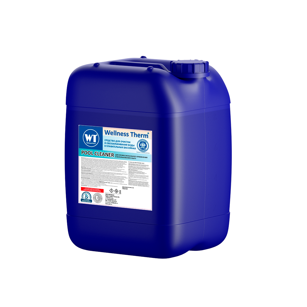 Химия для бассейнов Wellness Therm  МТК Cредство Wellness Therm POOL CLEANER для очистки и обеззараживания воды в плавательных бассейнах 5л