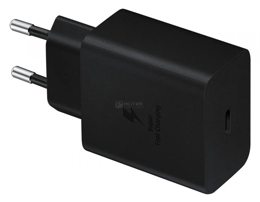  Нотик Сетевое зарядное устройство (адаптер питания) Samsung EP-T4510 45W, USB Type-C (PD), Черный EP-T4510XBEGWW