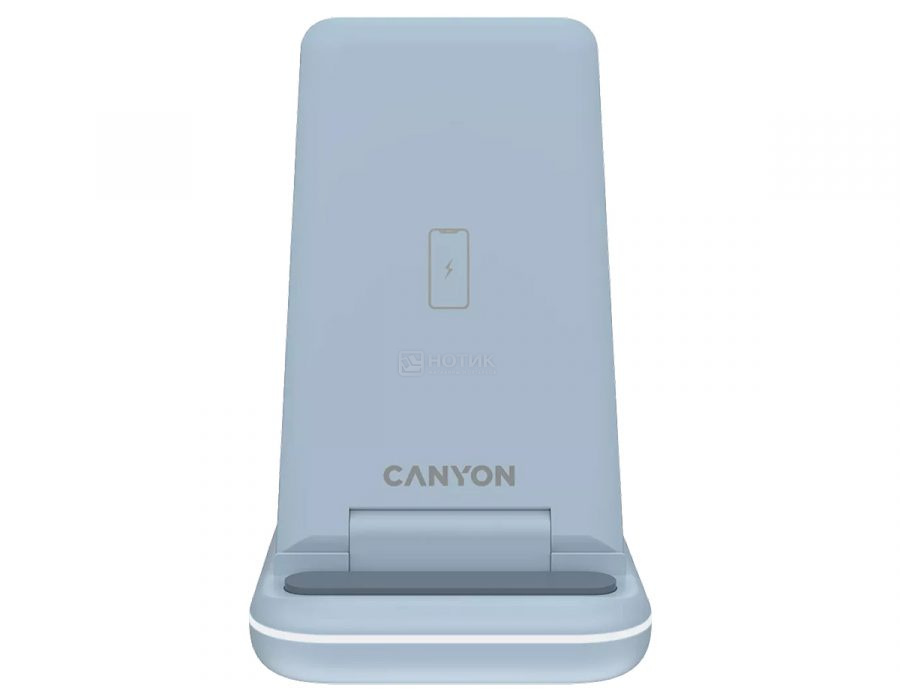  Беспроводное зарядное устройство 3 в 1 Canyon WS-304, с поддержкой Qi, до 15Вт, Синий, CNS-WCS304BL