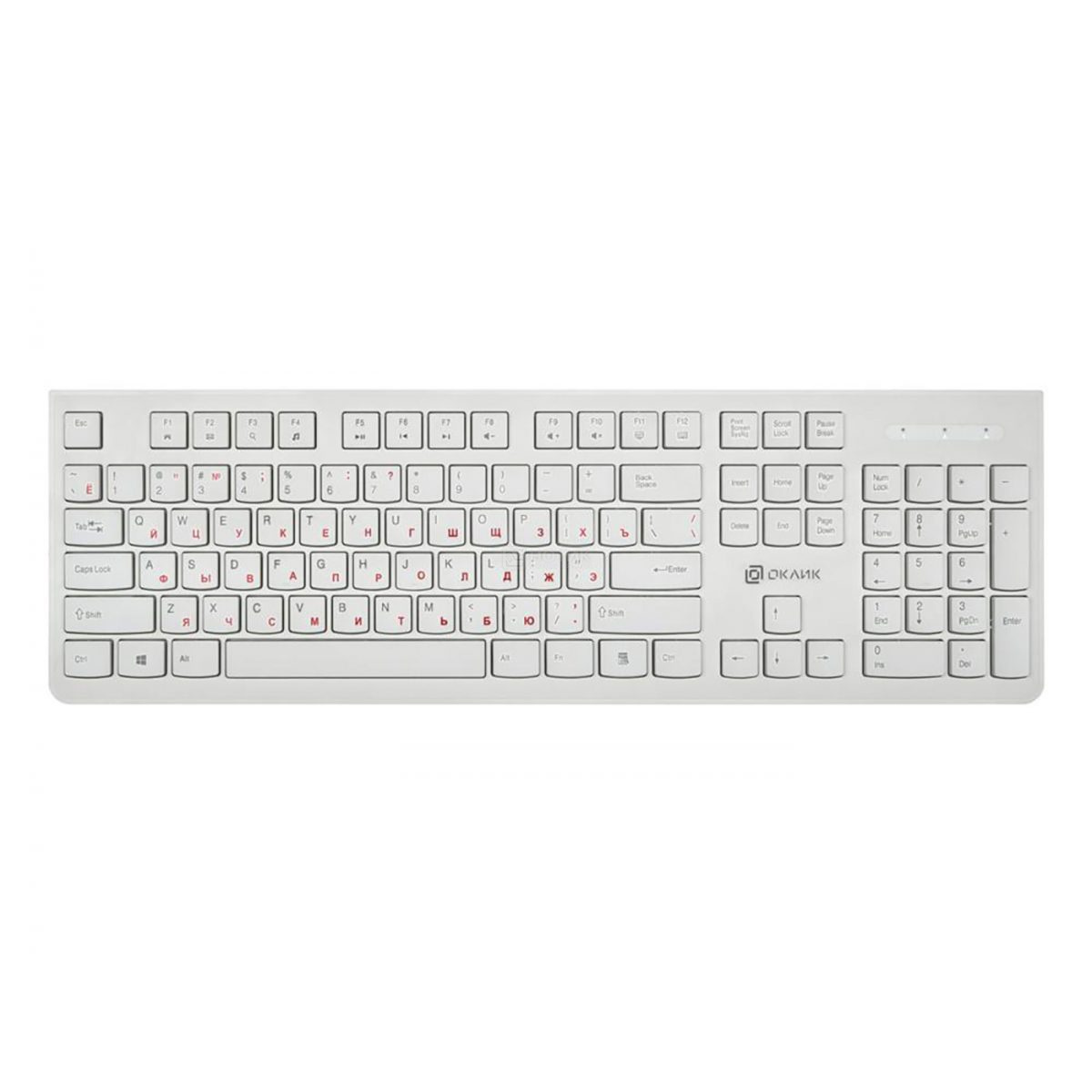   Нотик Клавиатура проводная Oklick 505M, USB, Белый 1196547