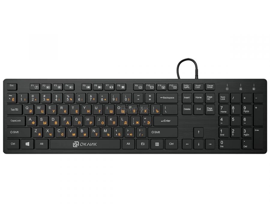  Клавиатура проводная Oklick 520M2U, USB, Черный 1061587