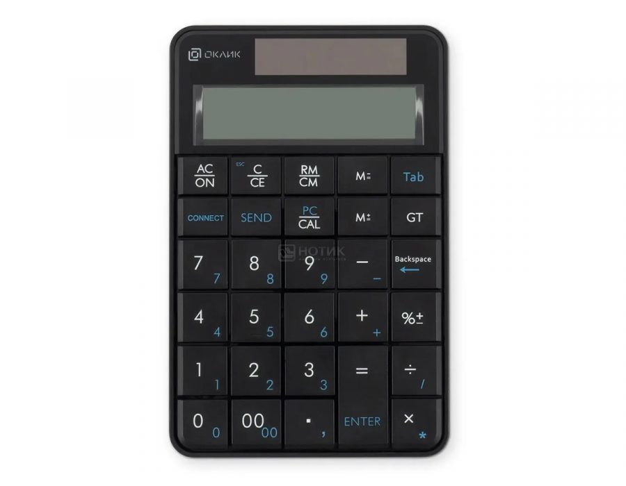  Беспроводной цифровой блок клавиатуры Oklick K604W, Wireless/USB, Черный 1979325