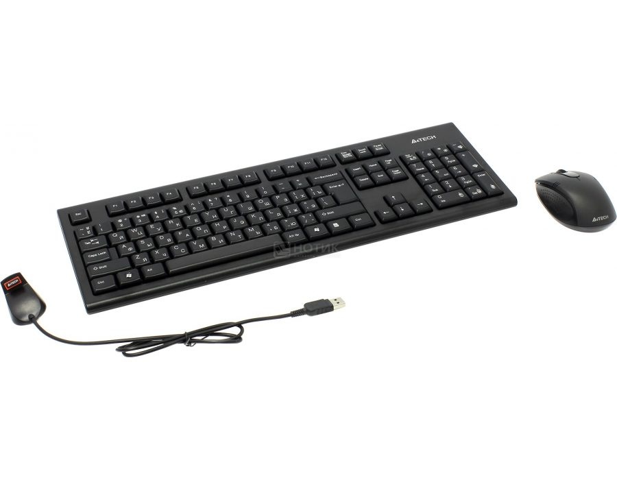  Комплект беспроводной клавиатура + мышь A4Tech PADLESS 7100N (GR-85+G7-630N), Черный 7100N