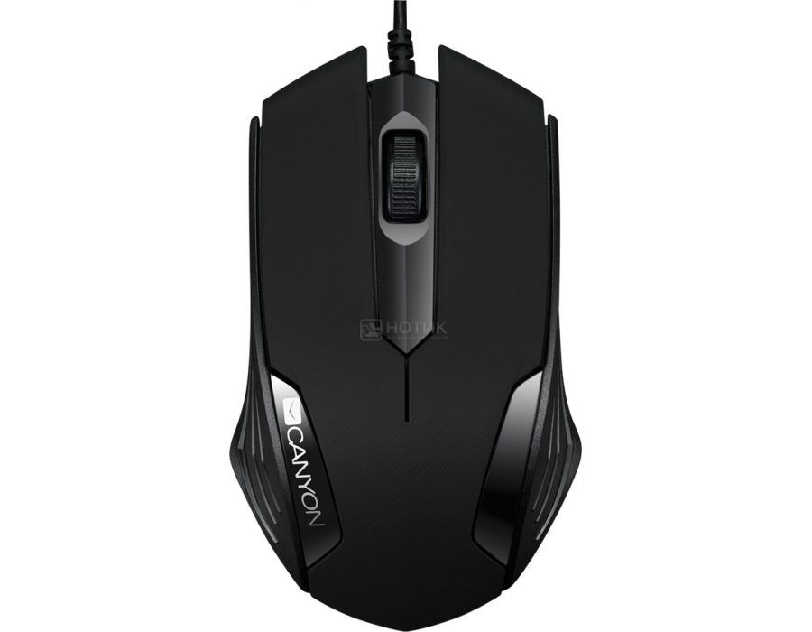 Мышь проводная Canyon CM-02, 1000dpi, USB, Черный CNE-CMS02B