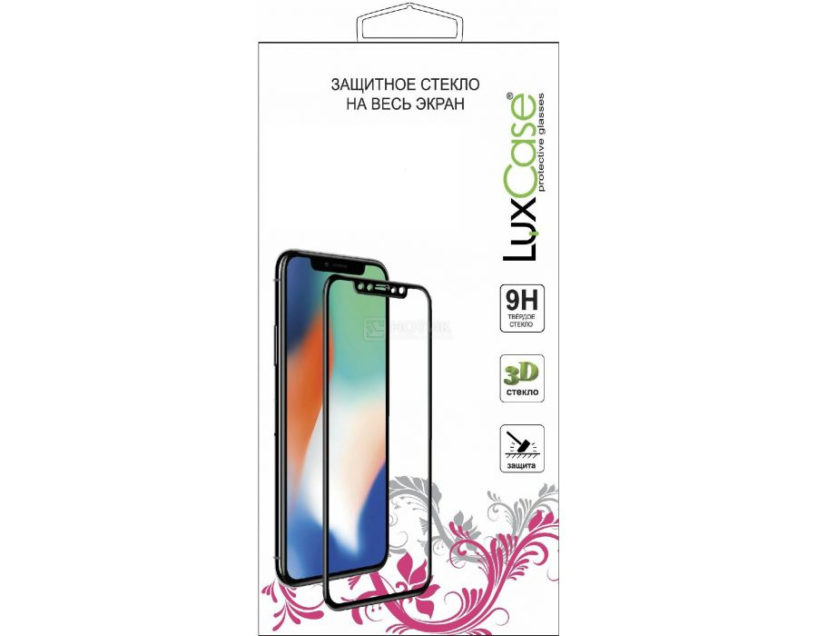   Нотик Защитное стекло LuxCase для смартфона Apple iPhone 11 Pro, 3D Full Glue, Прозрачный, (черная рамка), 0,33 мм 78129