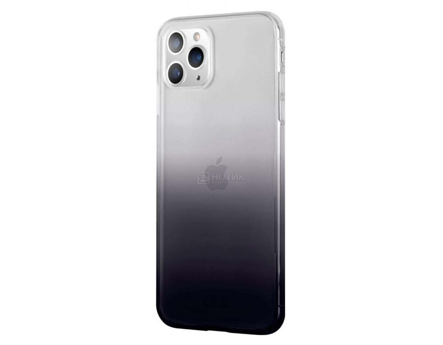 Чехол-накладка LuxCase для смартфона Apple iPhone 11 Pro Max, Термопластичный полиуретан, Прозрачный (Черный градиент), 64502