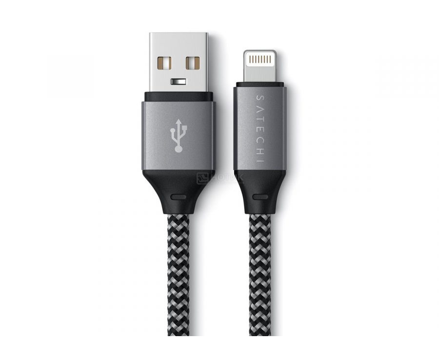 Кабель Satechi USB A to Lightning, MFI, 0,25м, Серый ST-TAL10M