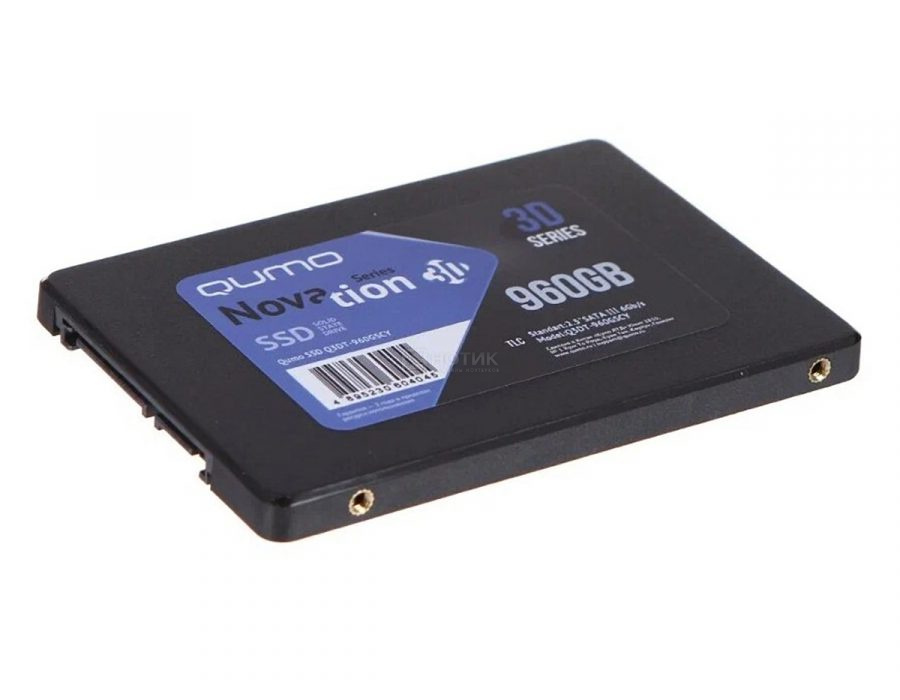 Внутренний SSD-накопитель Qumo Novation 960GB 2,5” SATA-III, 3D TLC, Черный Q3DT-960GSCY