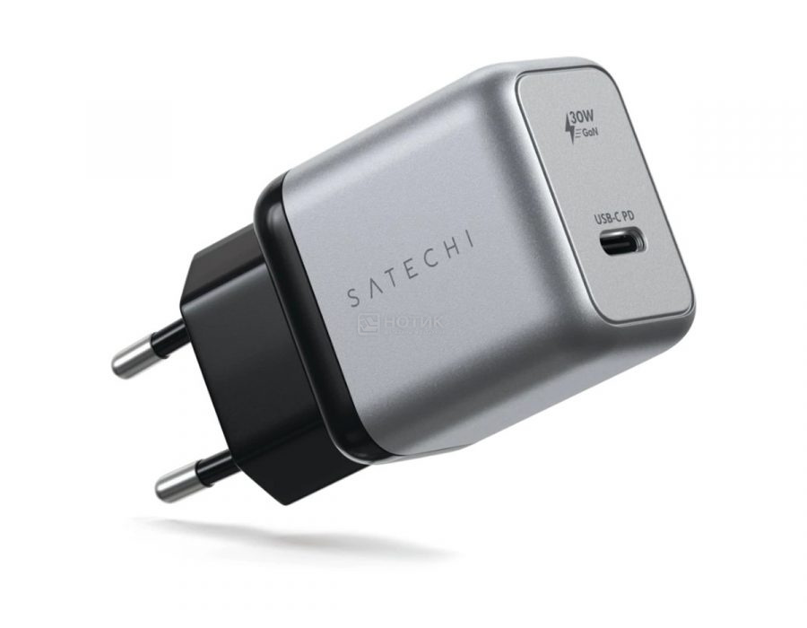 Сетевое зарядное устройство (адаптер питания) Satechi 30W USB-C PD Wall charger, USB Type-C (PD), Серый ST-UC30WCM-EU