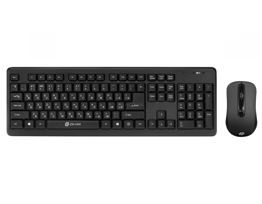  Комплект беспроводной клавиатура + мышь Oklick 270M, Wireless/USB, Черный 337455