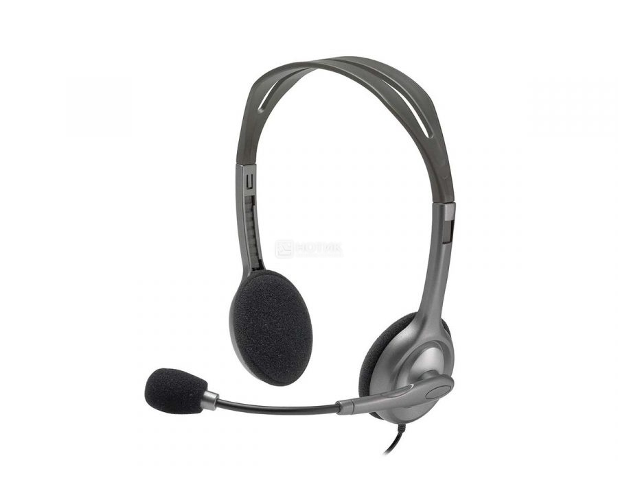  Гарнитура проводная (наушники) Logitech Headset H110 RTL, 2xMini jack, Серый 981-000472/981-000271