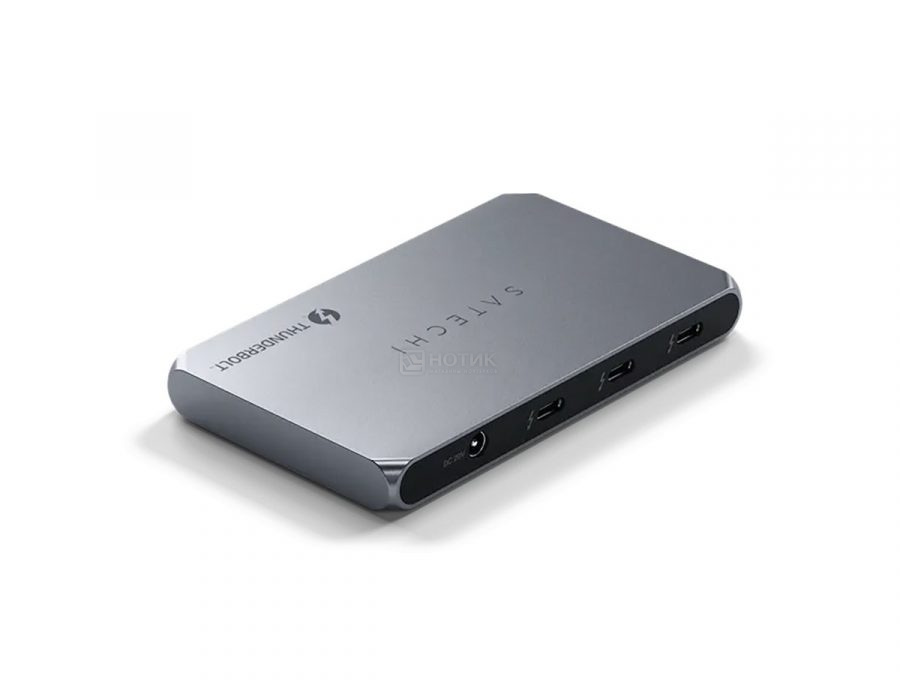 USB-хаб Satechi Thunderbolt 4 Slim Hub (3xThunderbolt 4, USB 3.2) до 100Вт, Серый ST-T4SHM-EU